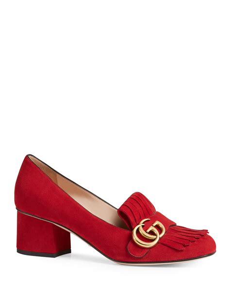 gucci marmont gg re block-heel pumps|gucci marmont high block heels.